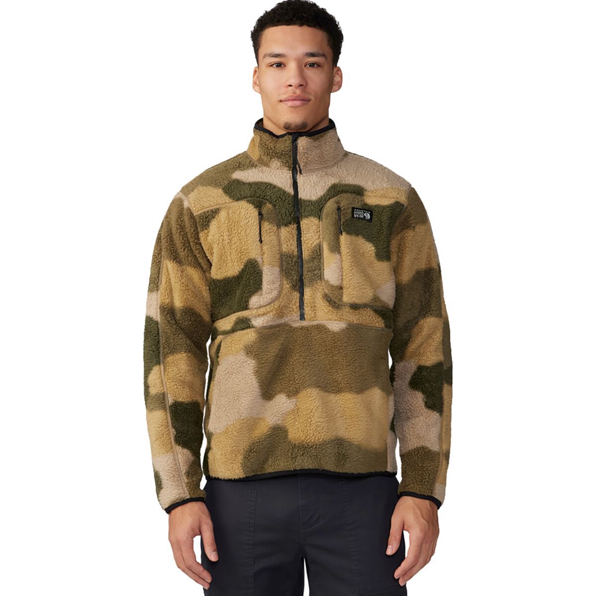 Mountain Hardwear HiCamp Fleece Printed Pullover - Men's Sandstorm Flagstone Camo Print, XXL