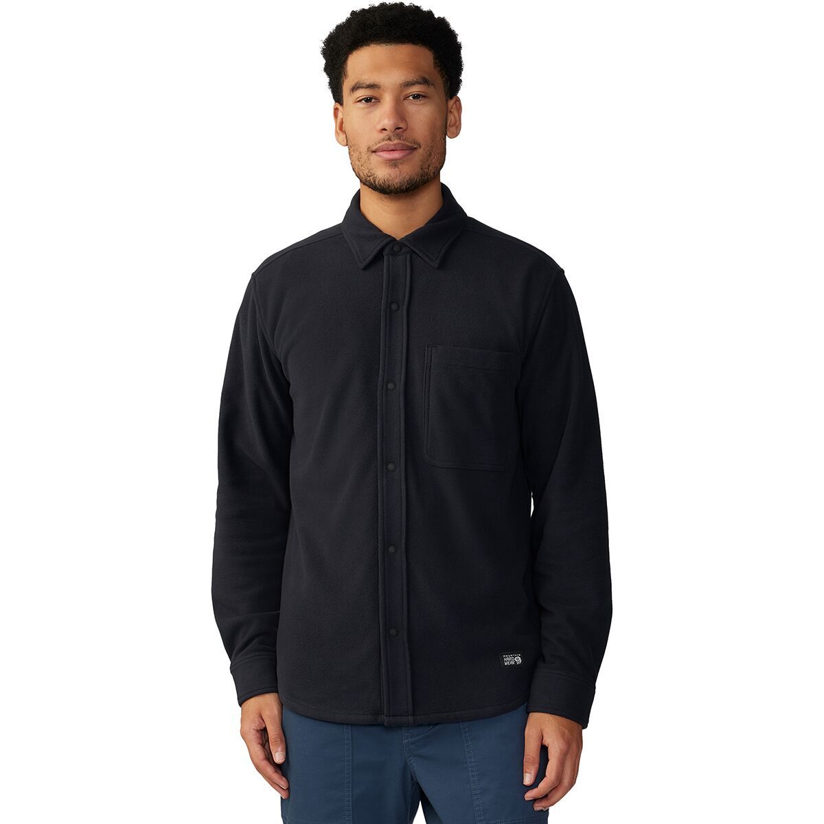 Image of Mountain Hardwear Microchill Long-Sleeve Shirt - Men's Black, L