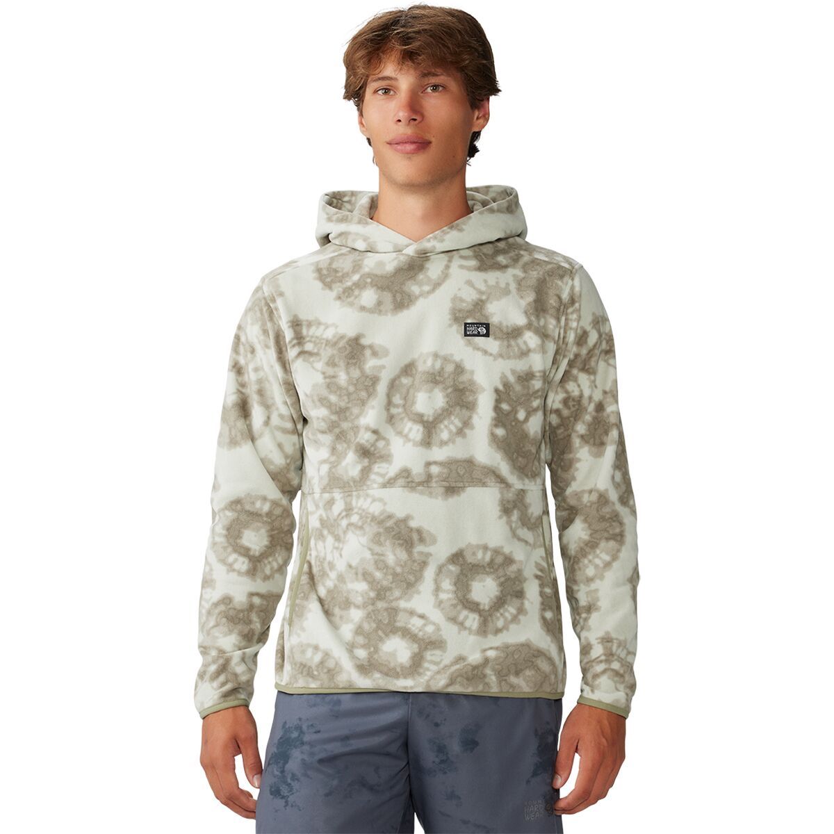 Mountain Hardwear Microchill Hoodie - Men's White Sage Large Spore Dye Prints, M