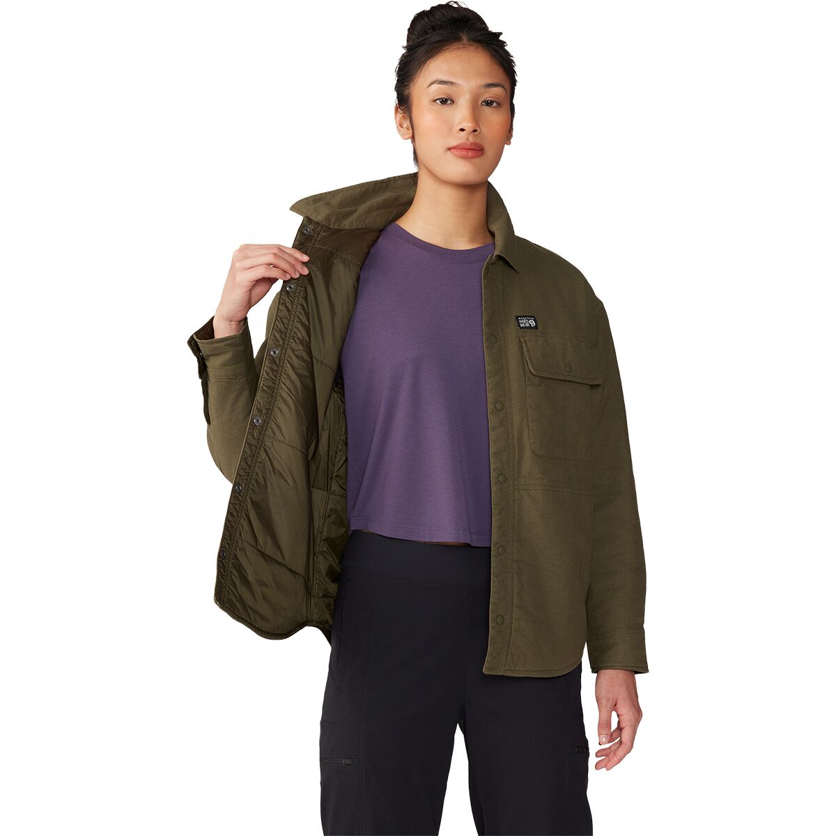 売れ筋商品|||マウンテンハードウェア カットソー トップス レディース Dolores Insulated Flannel Shacket - Women's Oyster Shell Women's Dolores™ Insulated Flannel Shacket | Mountain Hardwear