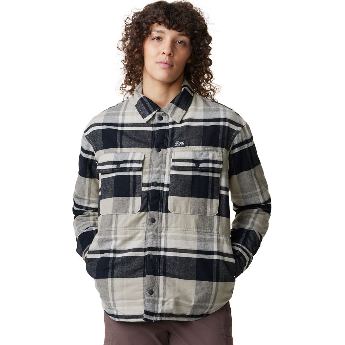 Mountain Hardwear Dolores Insulated Flannel Shacket - Women's Oyster Shell, XL