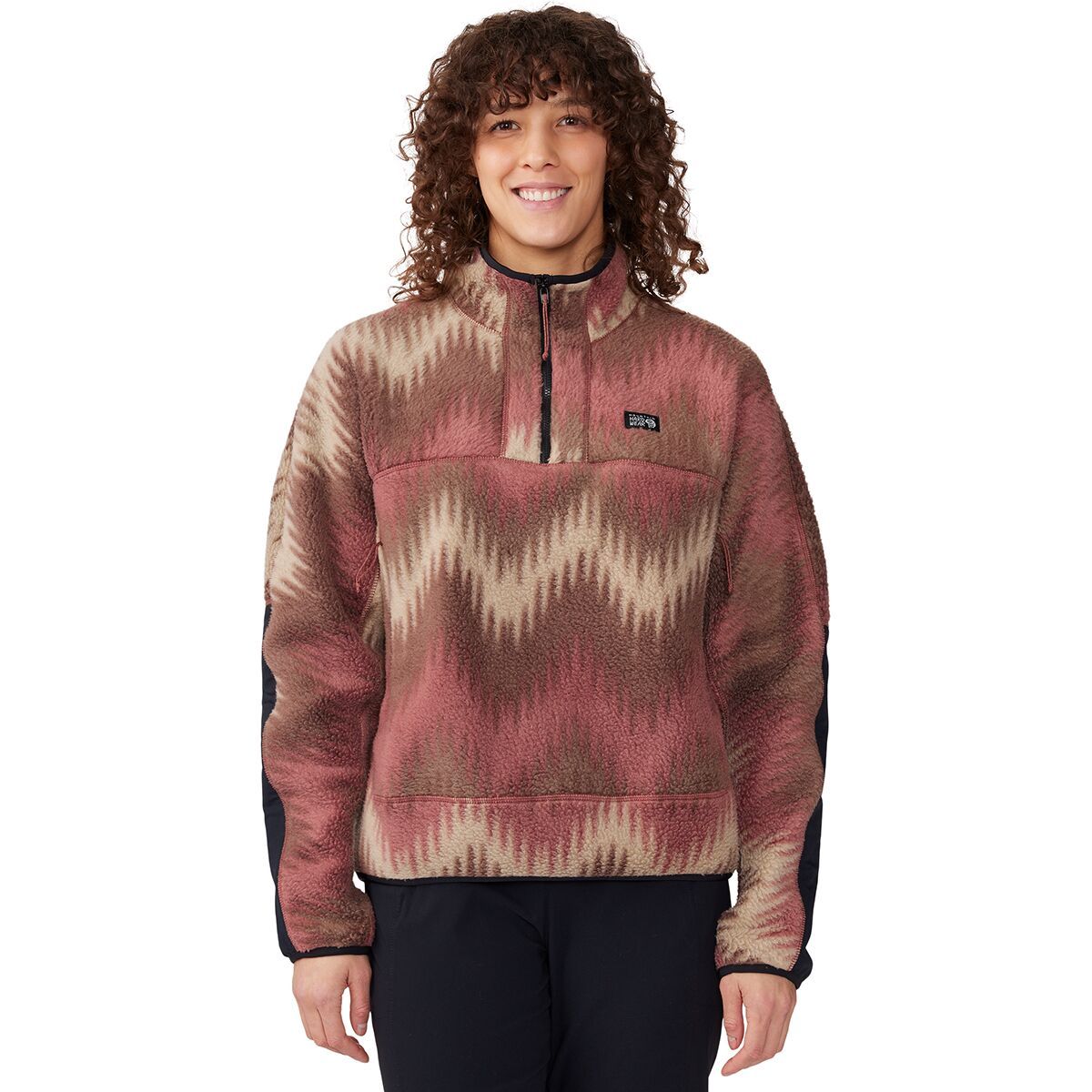Mountain Hardwear HiCamp Fleece Printed Pullover - Women's Clay Earth Zig Zag Print, XS