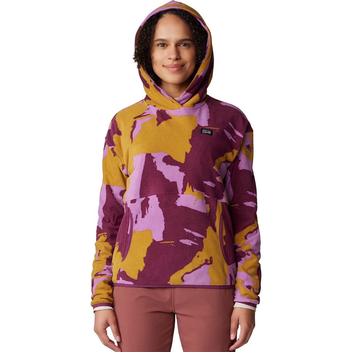 Image of Mountain Hardwear Microchill Hoodie - Women's Lilac Glow Snowdrifts Print, XS