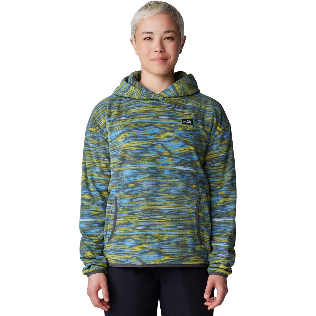 Image of Mountain Hardwear Microchill Hoodie - Women's Nitric Blue Stria Print, M