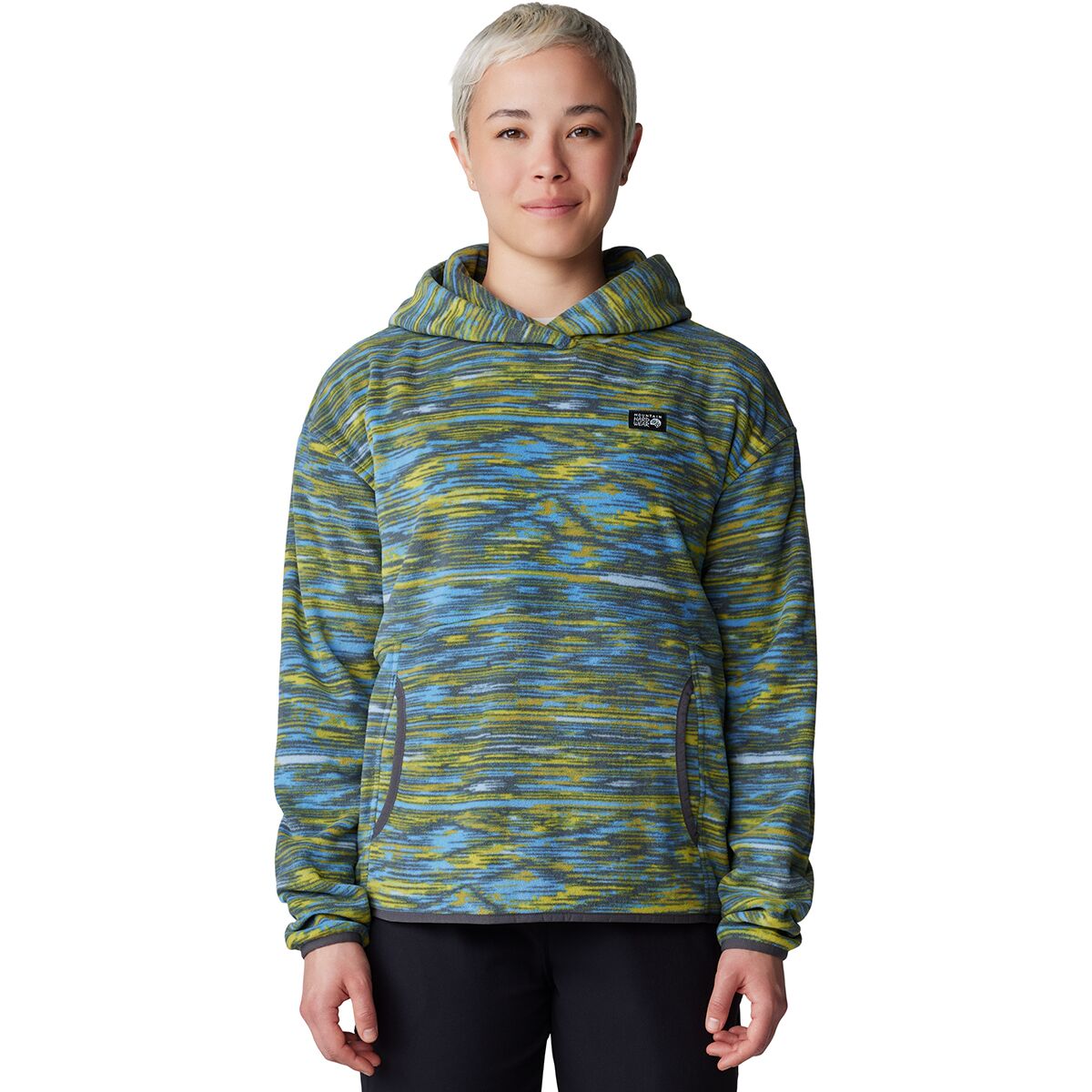 Image of Mountain Hardwear Microchill Hoodie - Women's Nitric Blue Stria Print, XS
