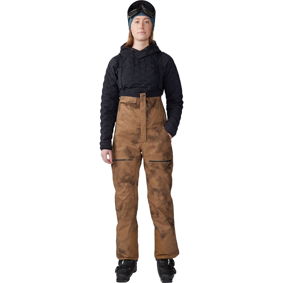 Image of Mountain Hardwear Powder Maven Bib - Women's Corozo Nut Ice Dye Print, L/Reg