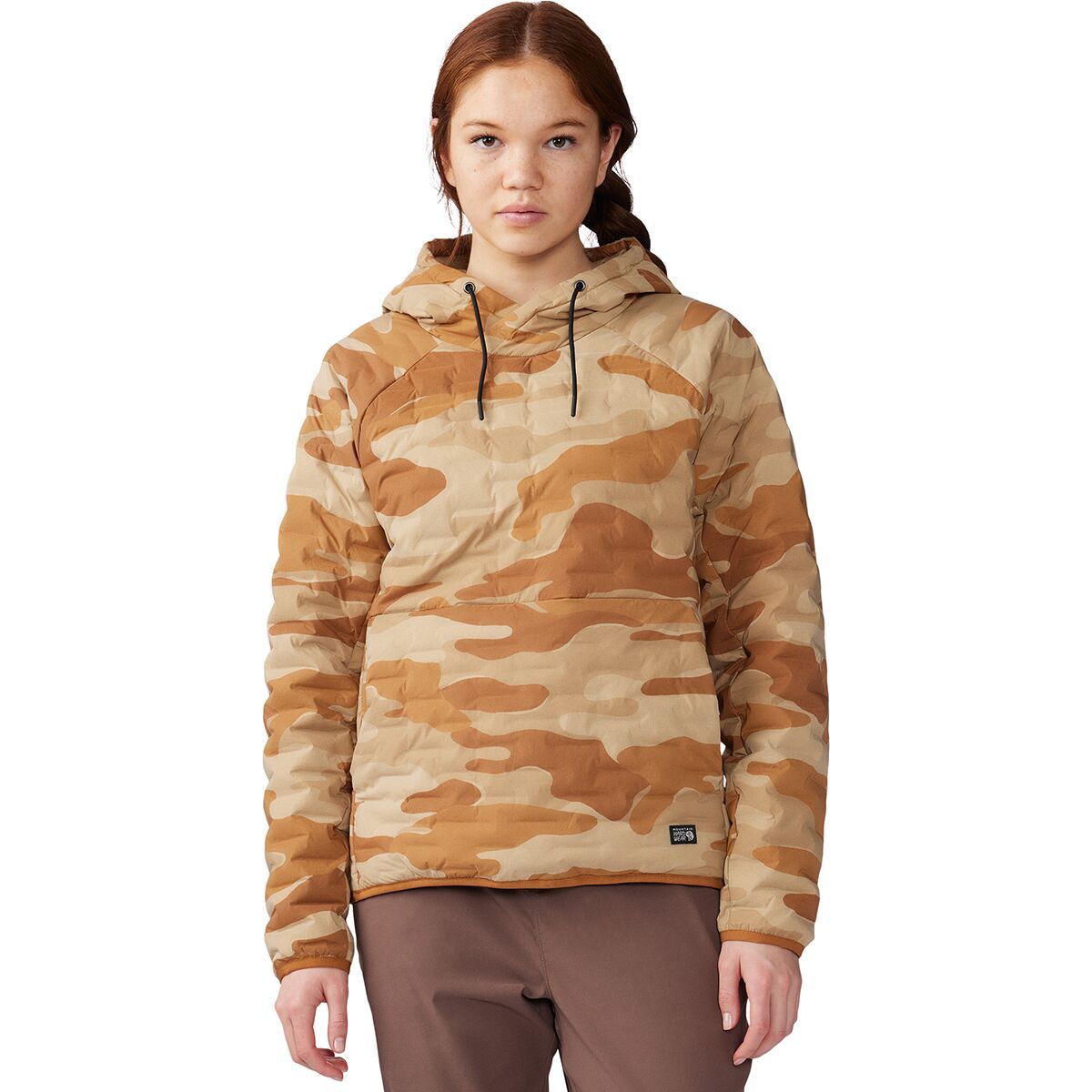 Mountain Hardwear Stretchdown Light Pullover Hoodie - Women's Copper Clay Camo Print, XS