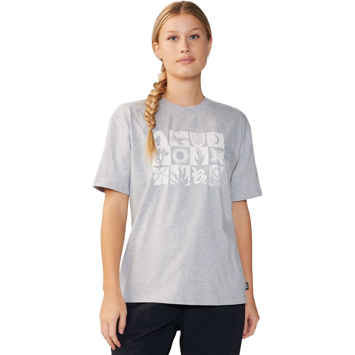 Image of Mountain Hardwear Desert Check Boxy Short-Sleeve Top - Women's Hardwear Grey Heather, L