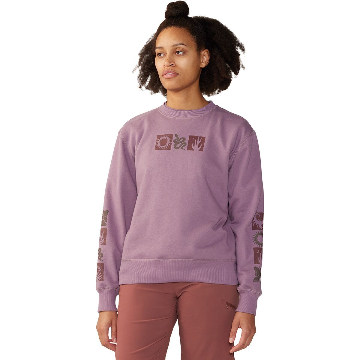 Image of Mountain Hardwear Desert Check Pullover Crew Sweatshirt - Women's Dark Daze, S