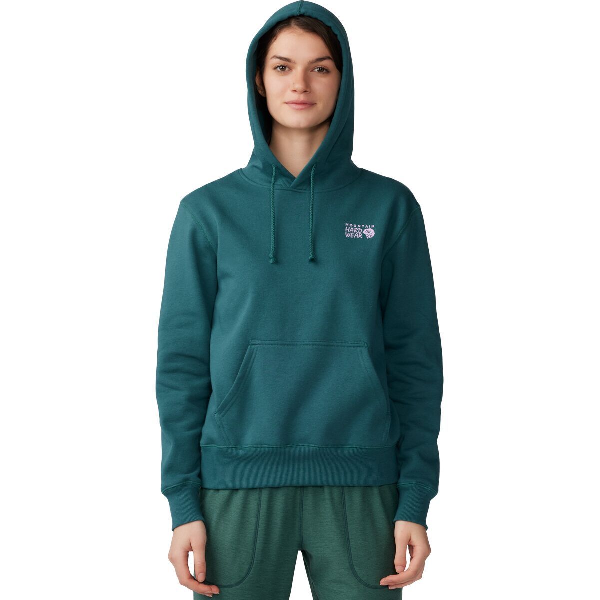 Image of Mountain Hardwear MHW Logo Pullover Hoodie - Women's Aqua Green, XS