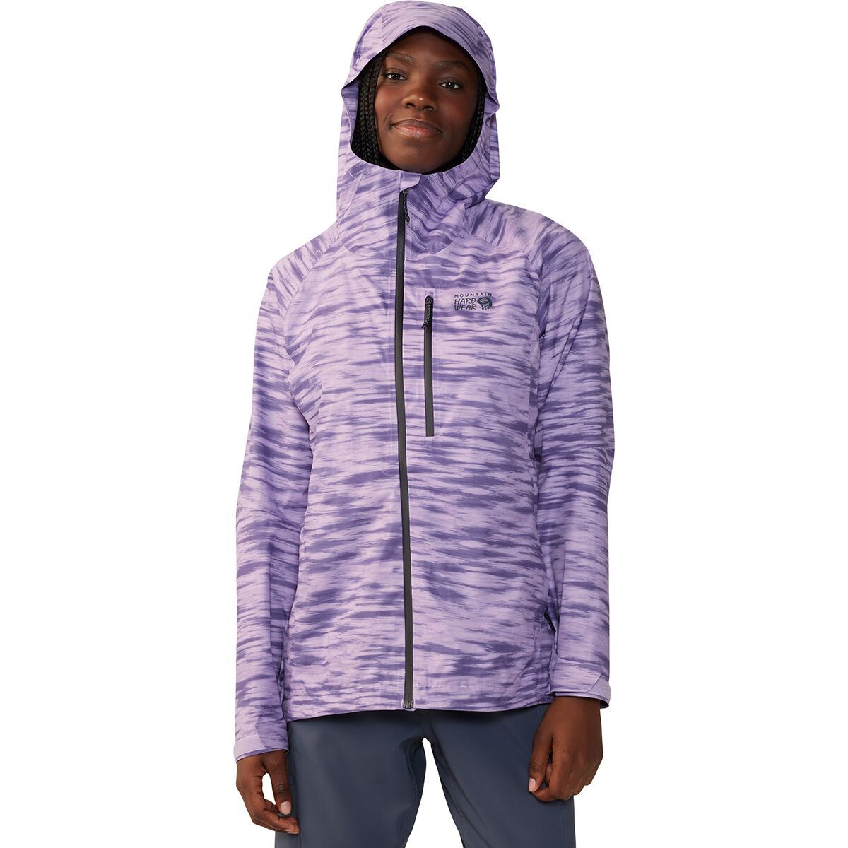Image of Mountain Hardwear Stretch Ozonic Jacket - Women's Wisteria Frequency Print, XL