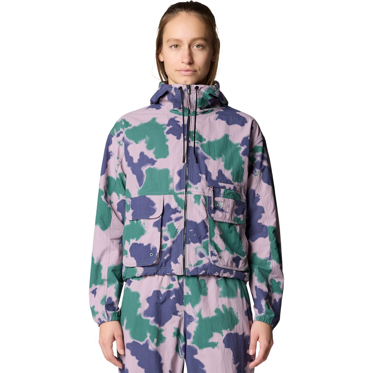 Image of Mountain Hardwear Stryder Full Zip Jacket - Women's Blue Pine Blissed Dye Print, XS