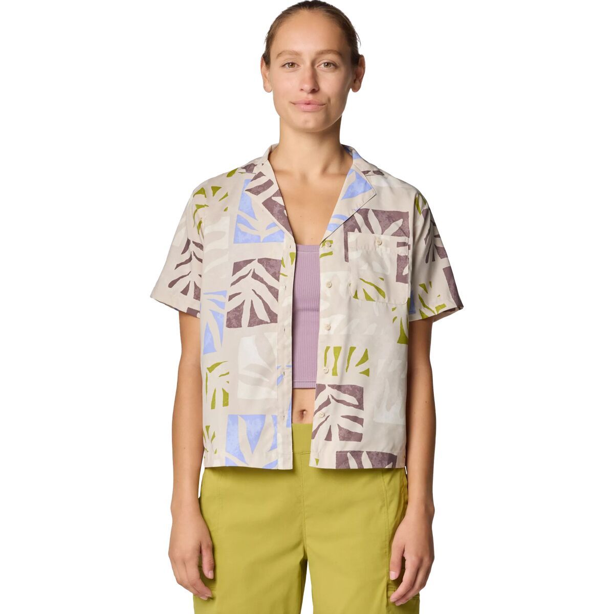 Image of Mountain Hardwear Trail Sender Short-Sleeve Top - Women's Stone Meadows Print, L