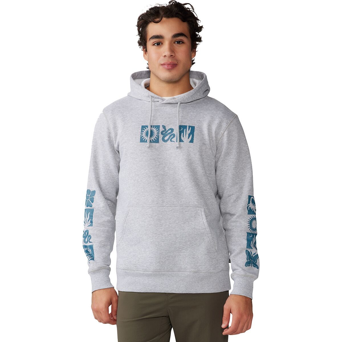 Image of Mountain Hardwear Desert Check Pullover Hoodie - Men's Hardwear Grey Heather, S