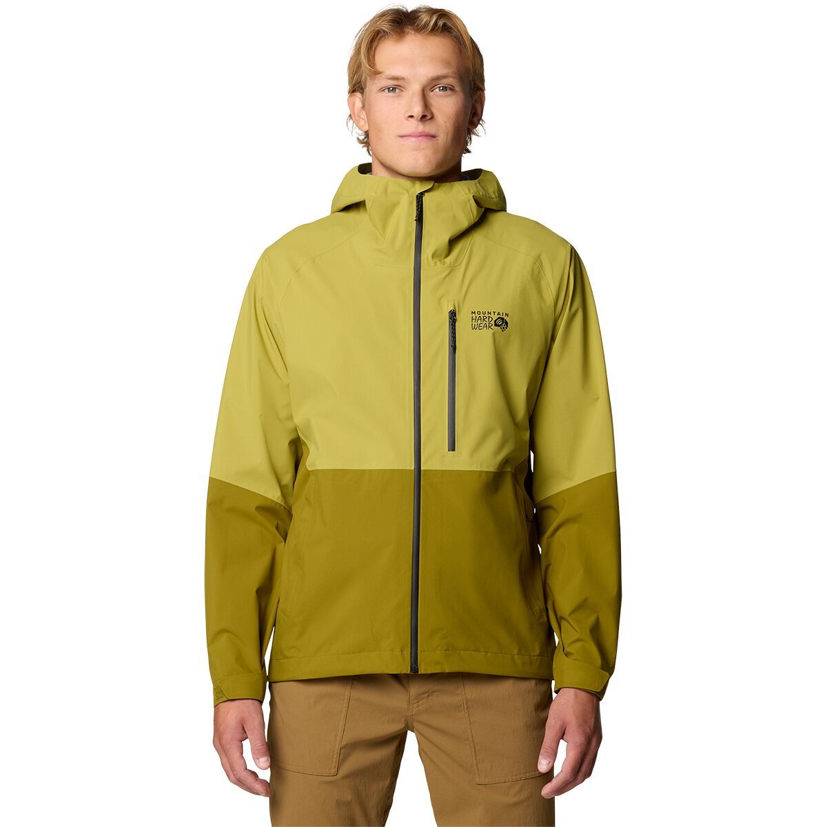 Image of Mountain Hardwear Stretch Ozonic Jacket - Men's Vetiver/Moon Moss, M