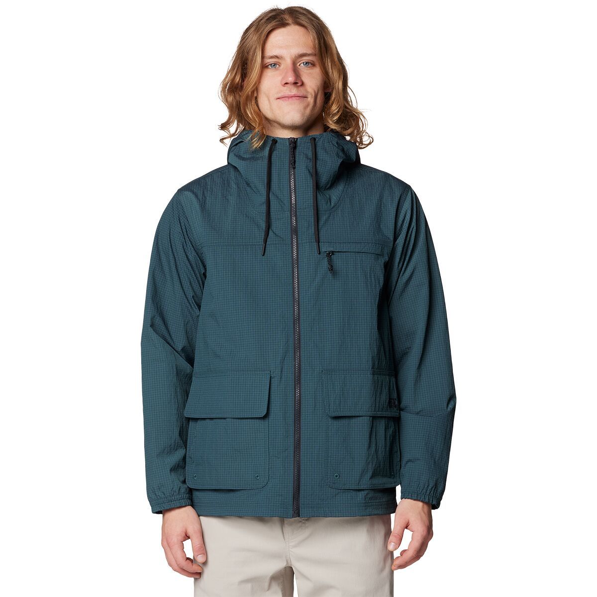 Image of Mountain Hardwear Stryder Full-Zip Jacket - Men's Blue Pine Ripstop, L