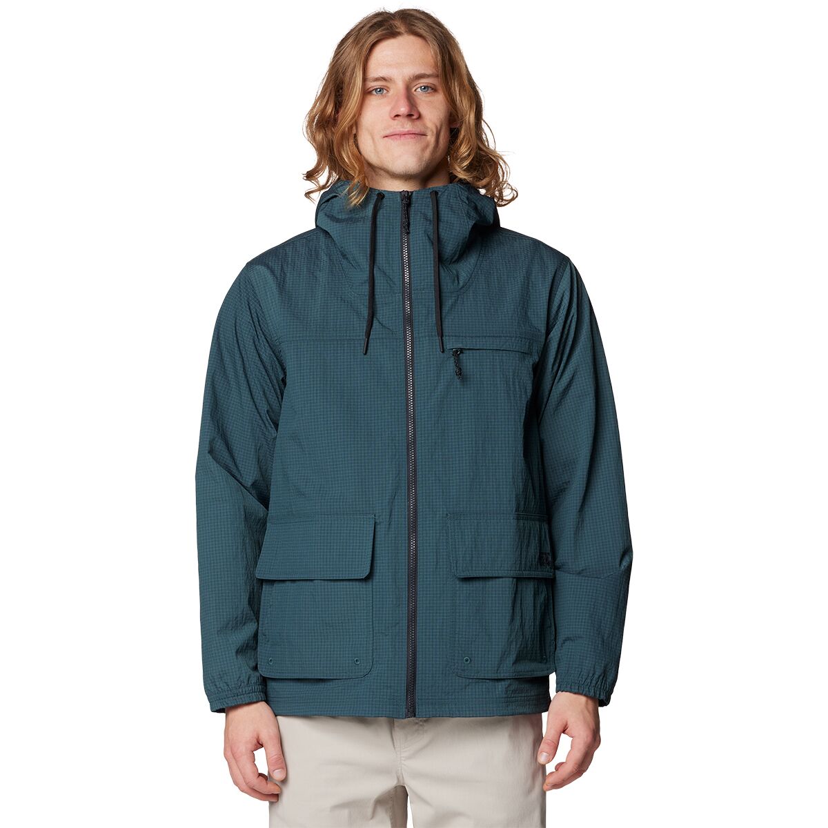 Image of Mountain Hardwear Stryder Full-Zip Jacket - Men's Blue Pine Ripstop, M