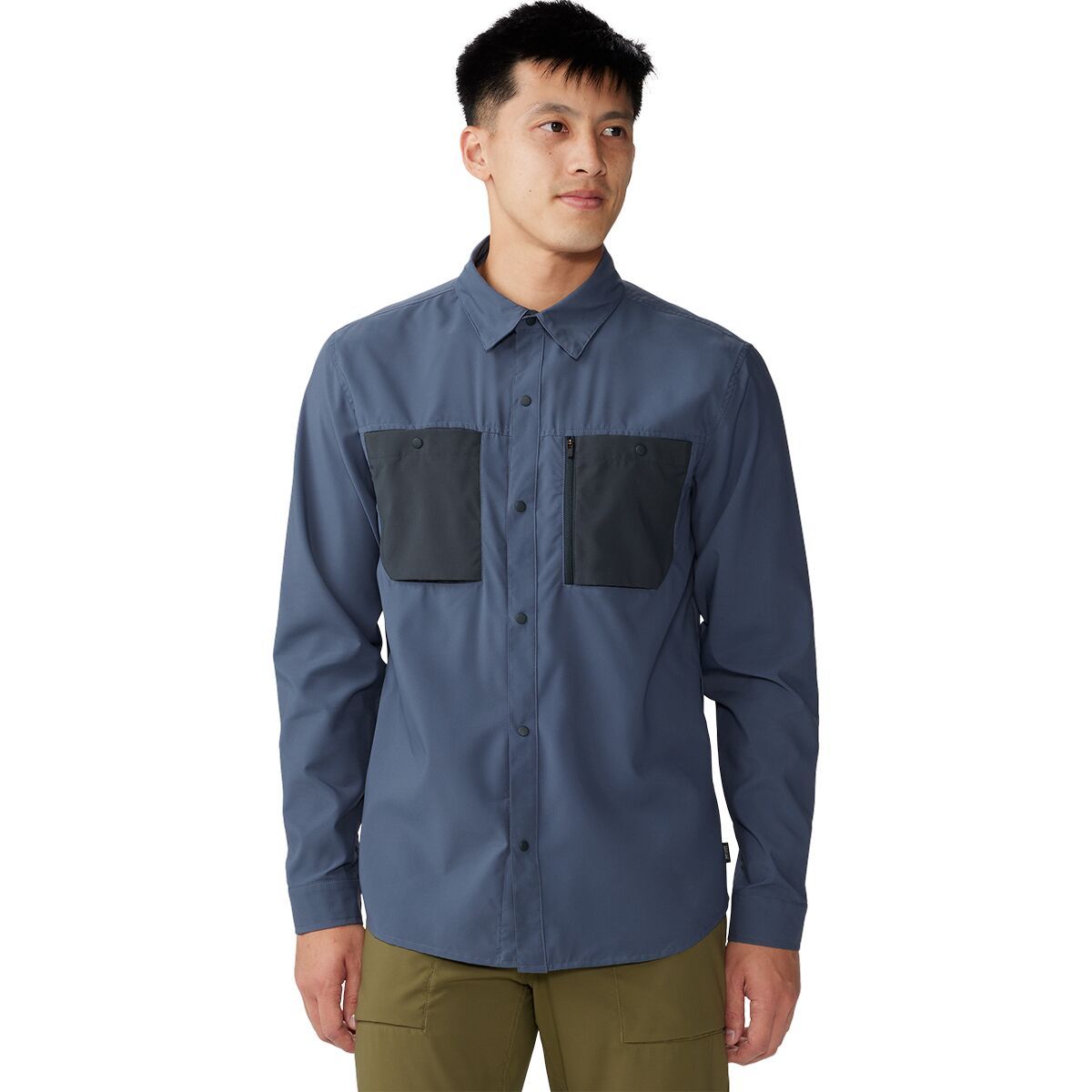 Mountain Hardwear Trail Sender Long-Sleeve Shirt - Men's Blue Slate/Dark Storm, XXL