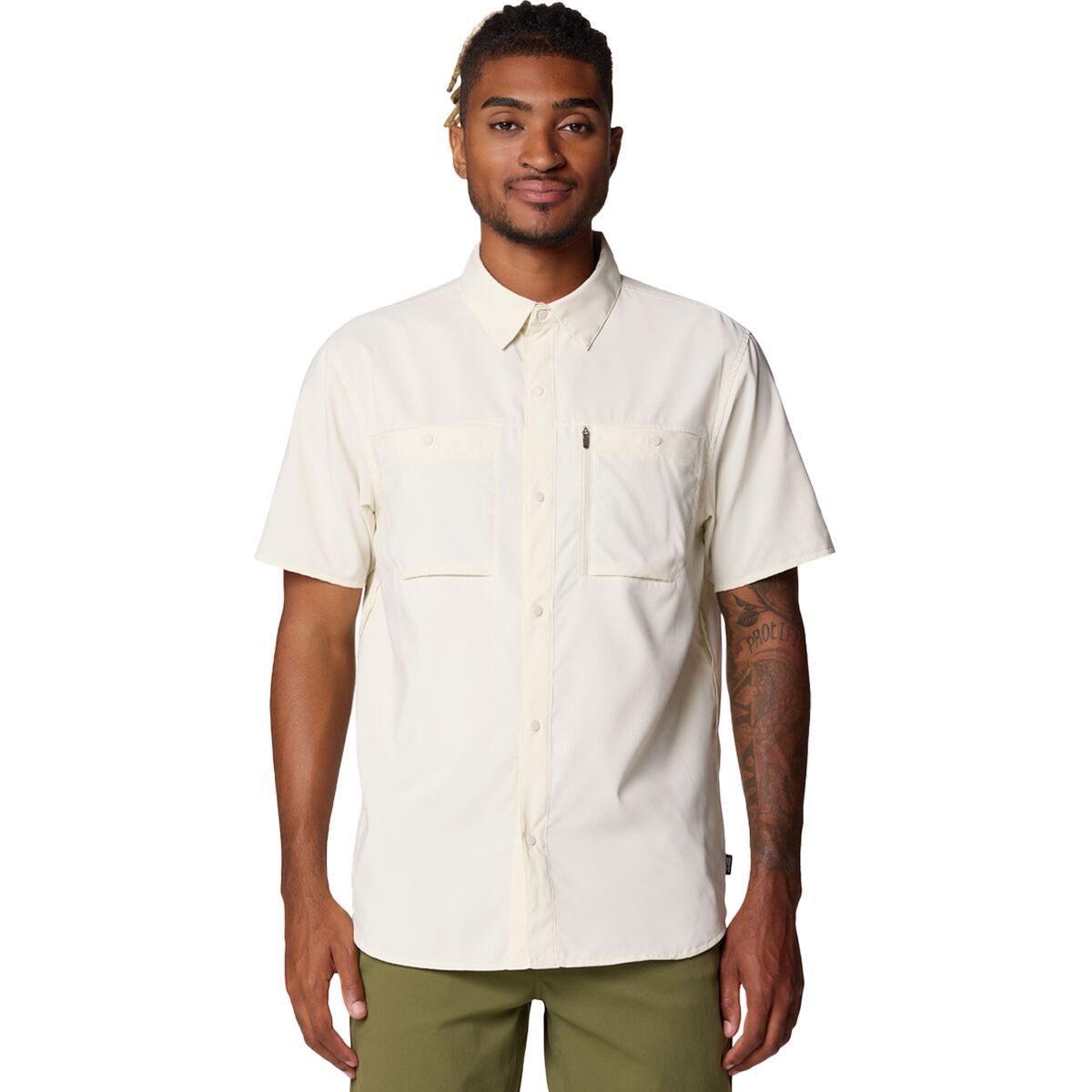 Image of Mountain Hardwear Trail Sender Short-Sleeve Shirt - Men's Stone, XL