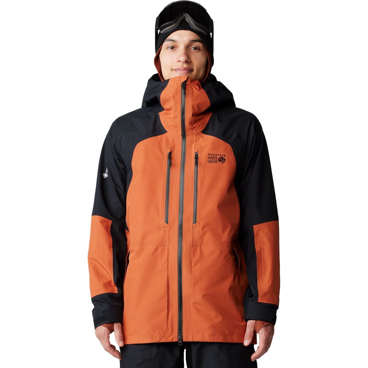 Image of Mountain Hardwear Boundary Ridge GORE-TEX 3L Jacket - Men's Raw Carnelian/Black, XL