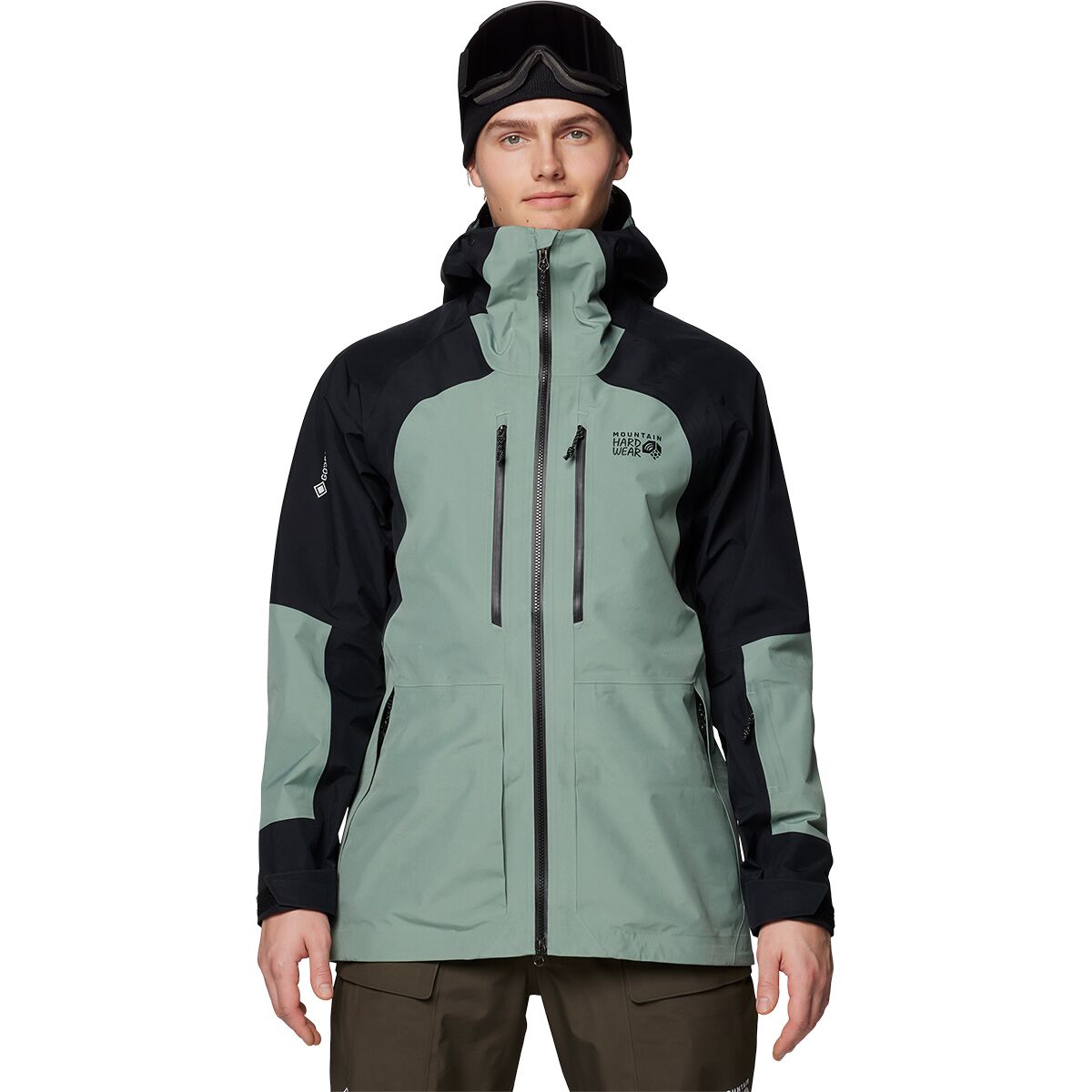 Image of Mountain Hardwear Boundary Ridge GORE-TEX 3L Jacket - Men's Wet Stone/Black, XL