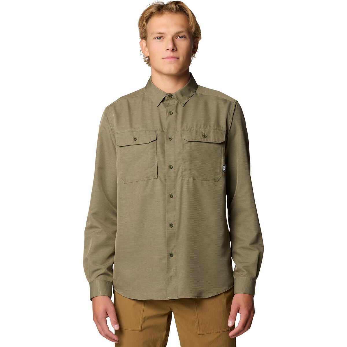 Image of Mountain Hardwear Canyon Long-Sleeve Shirt - Men's Stone Green, XL