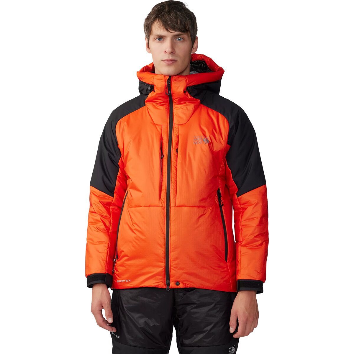 Image of Mountain Hardwear Compressor Alpine Hooded Jacket - Men's State Orange/Black, XL