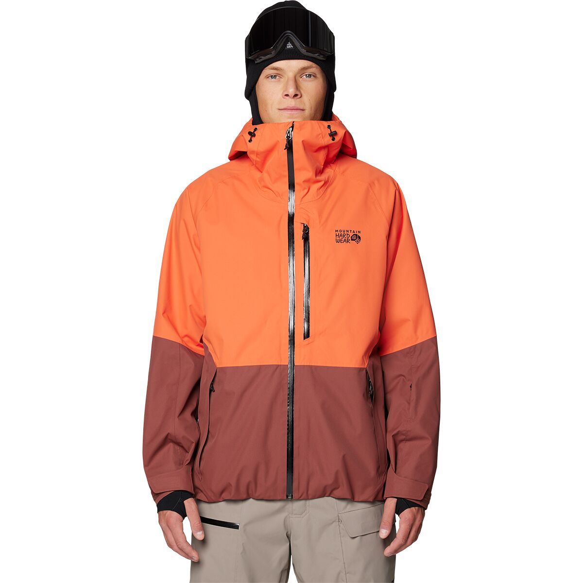 Image of Mountain Hardwear Firefall Jacket - Men's Aspect/Bourbon Brown, M