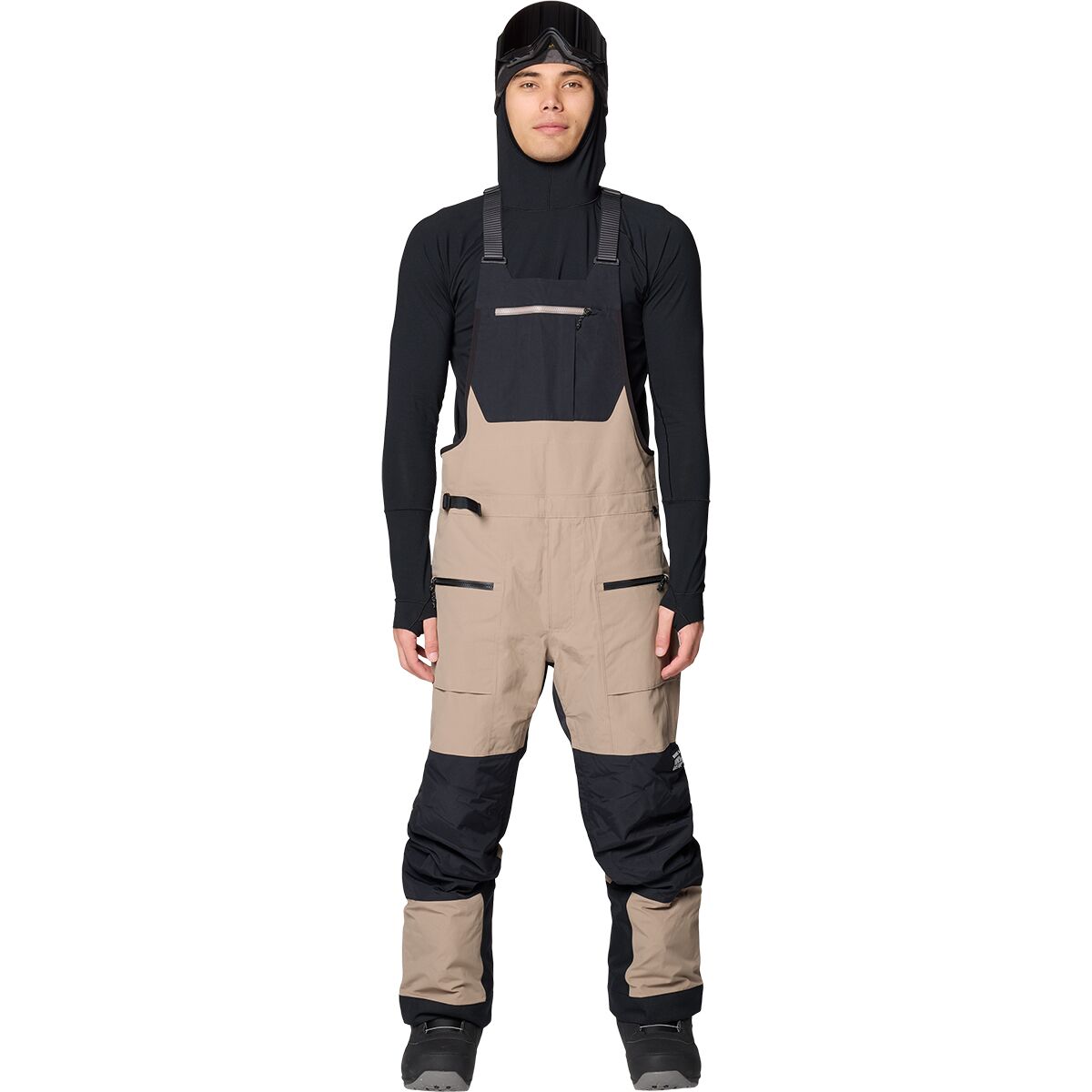 Image of Mountain Hardwear First Tracks Bib Pant - Men's Dunes/Black, S/Reg