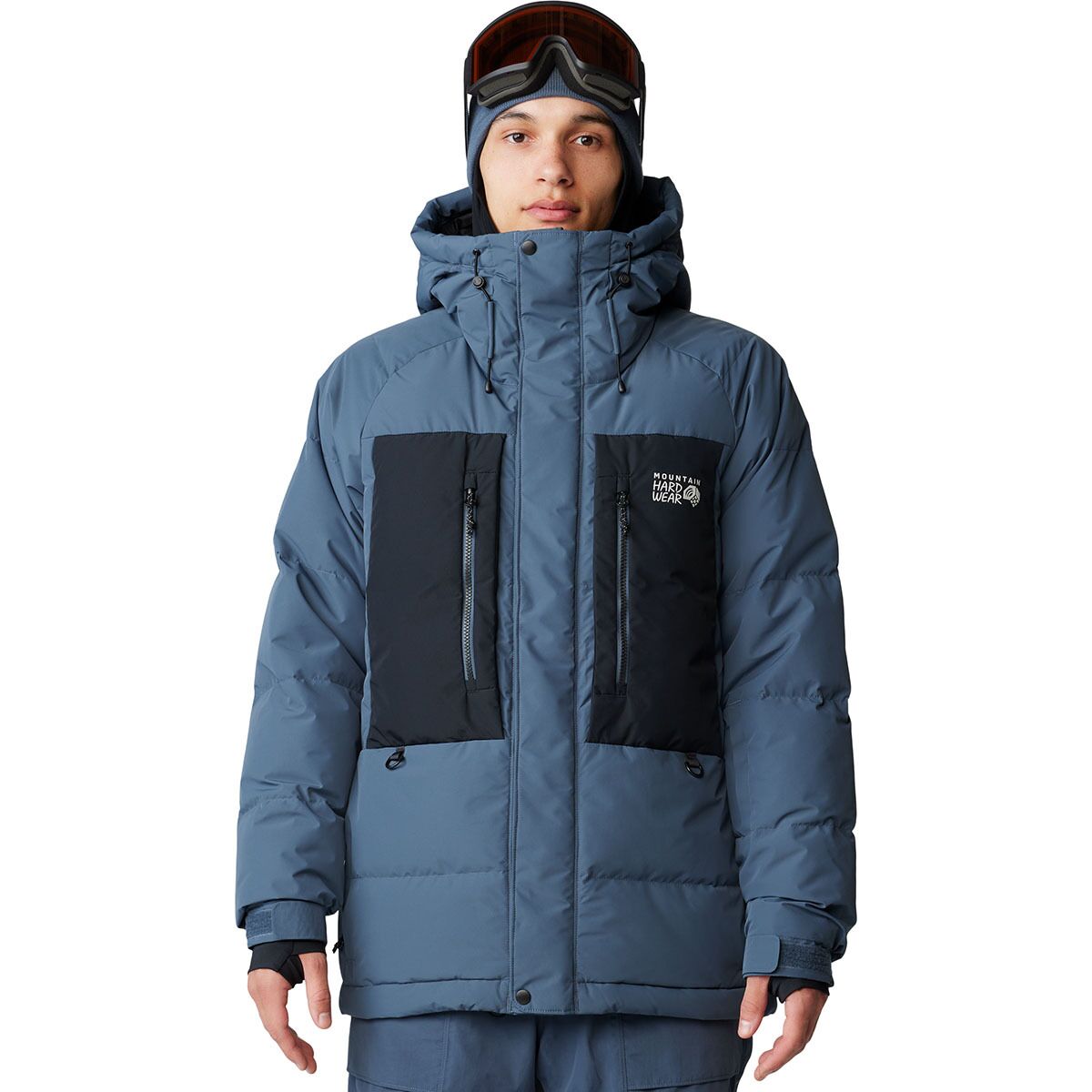 Image of Mountain Hardwear First Tracks Down Jacket - Men's Montauk Blue/Black, M