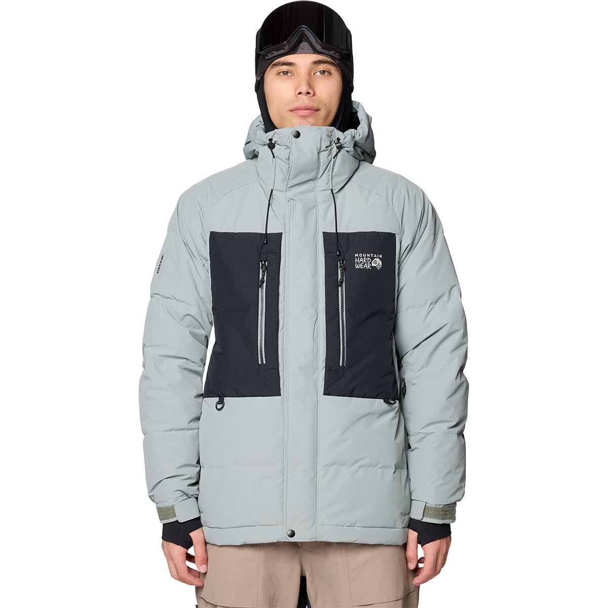 Image of Mountain Hardwear First Tracks Down Jacket - Men's Wet Stone/Black, M