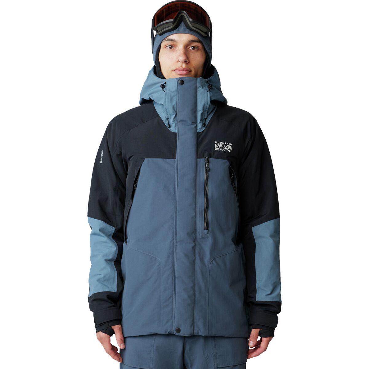 Image of Mountain Hardwear First Tracks Insulated Jacket - Men's Montauk Blue/Asiatic Blue/Black, S
