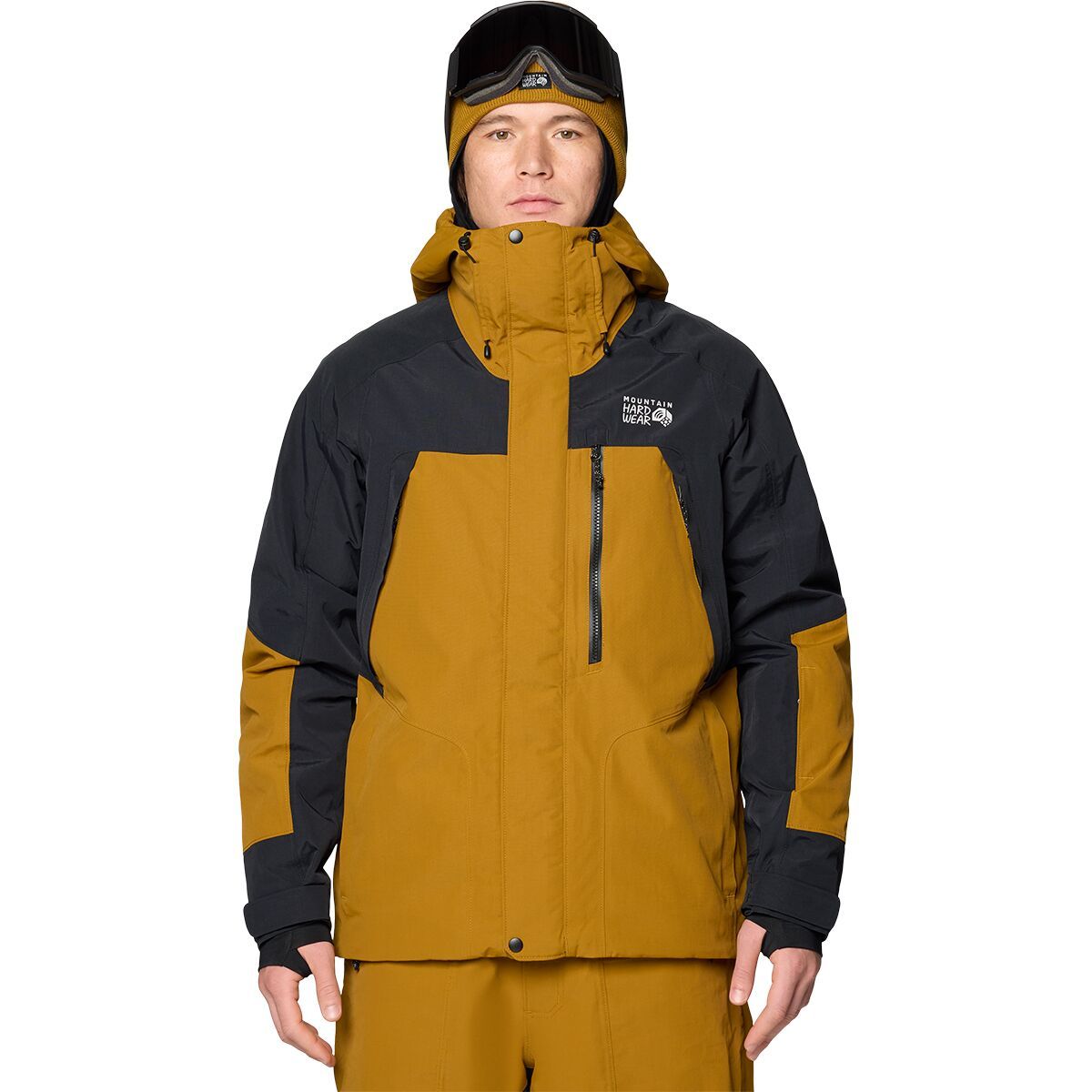 Image of Mountain Hardwear First Tracks Insulated Jacket - Men's Olive Gold/Black, XL