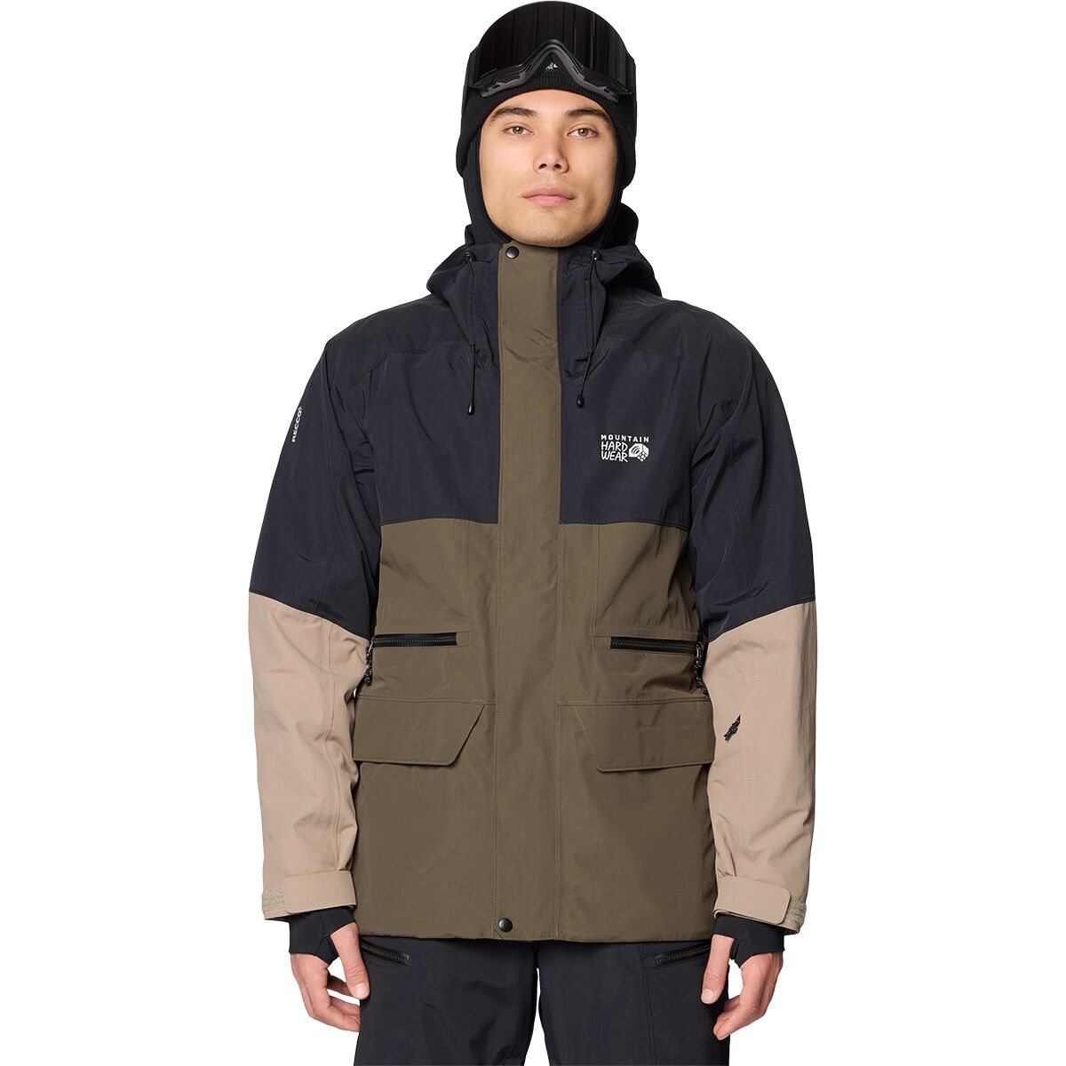 Image of Mountain Hardwear First Tracks Jacket - Men's Ridgeline/Dunes/Black, XL