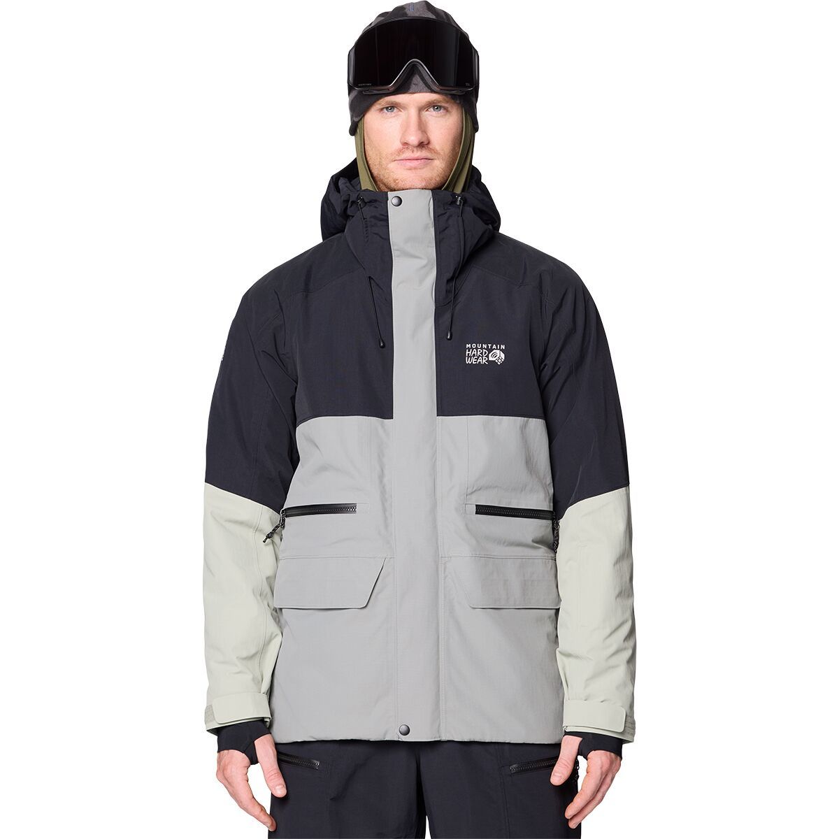 Image of Mountain Hardwear First Tracks Jacket - Men's Wet Stone/White Sage/Black, XL