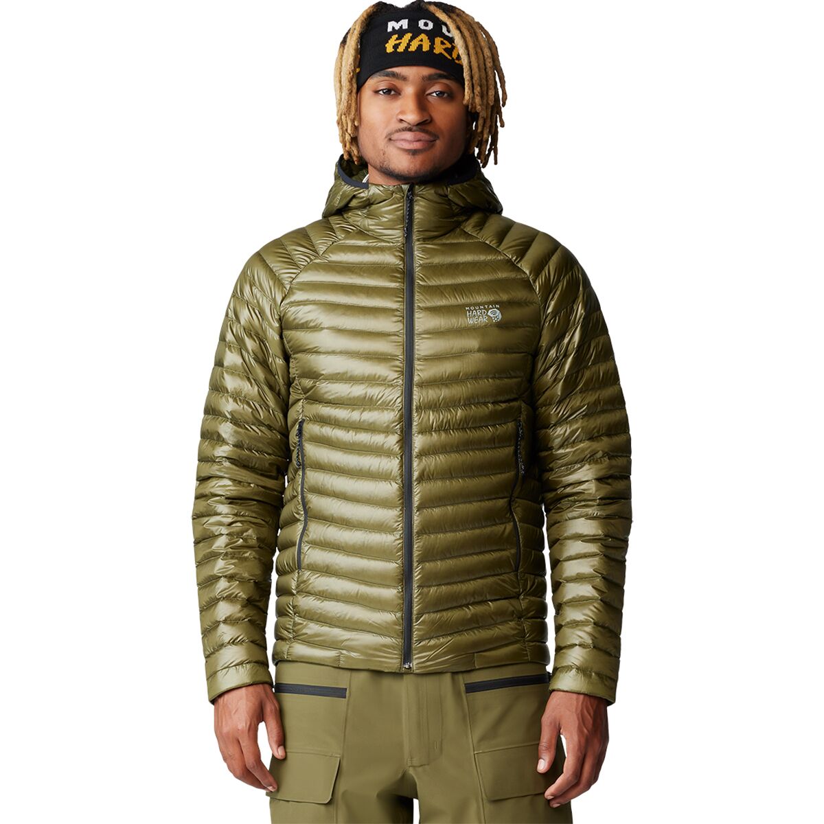 Image of Mountain Hardwear Ghost Whisperer Hooded Jacket - Men's Combat Green, M