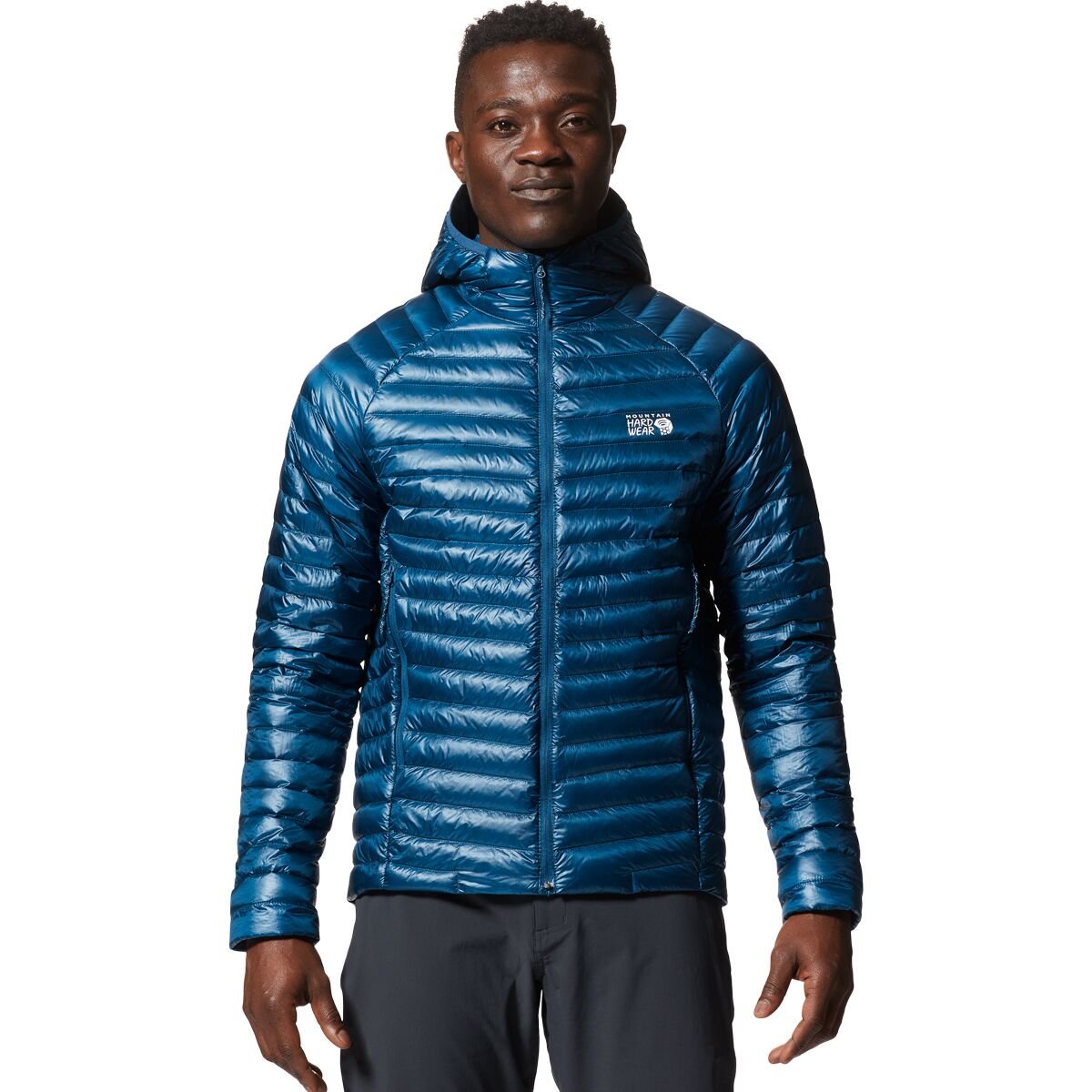 Image of Mountain Hardwear Ghost Whisperer Hooded Jacket - Men's Dark Caspian, L