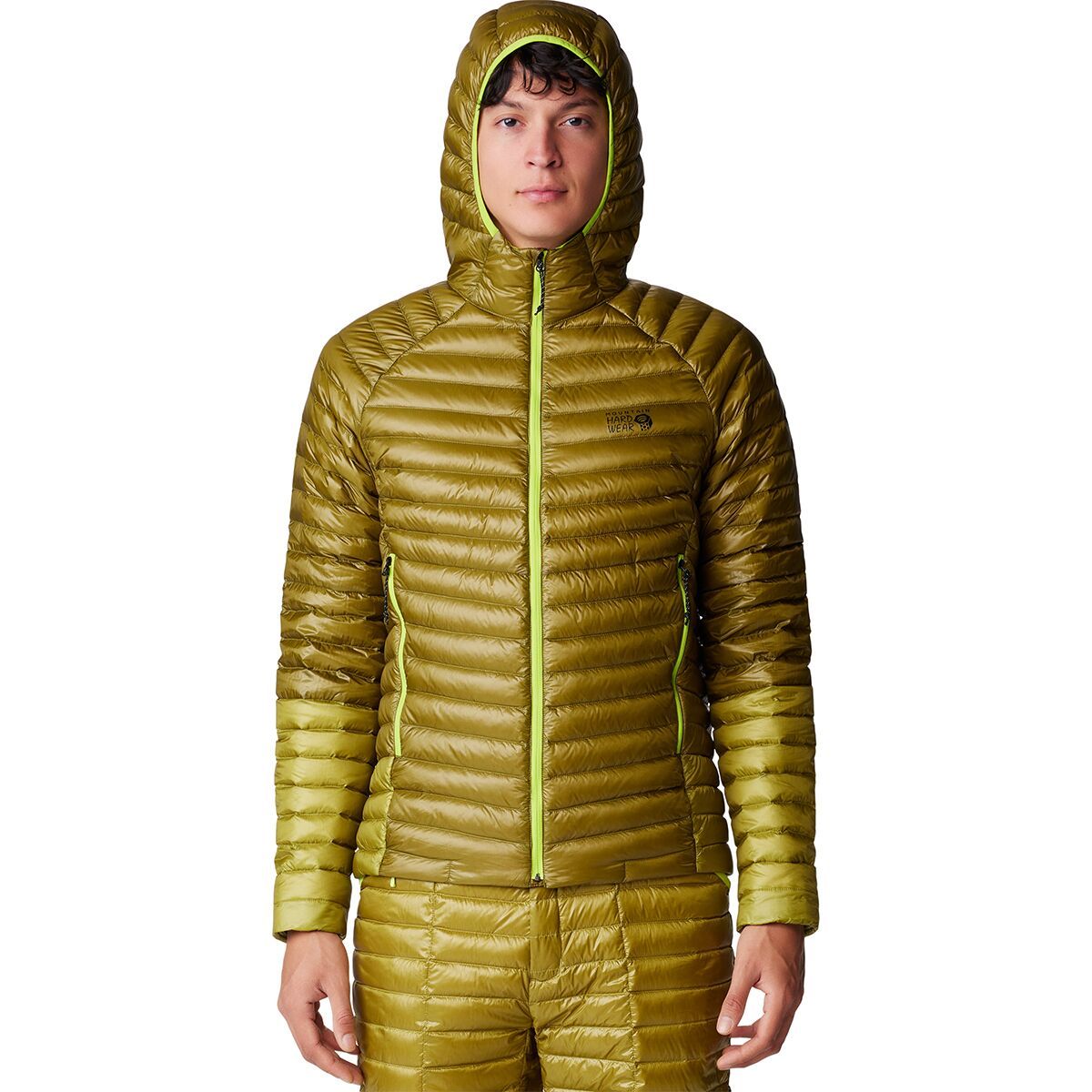 Image of Mountain Hardwear Ghost Whisperer Hooded Jacket - Men's Vetiver/Moon Moss, XL