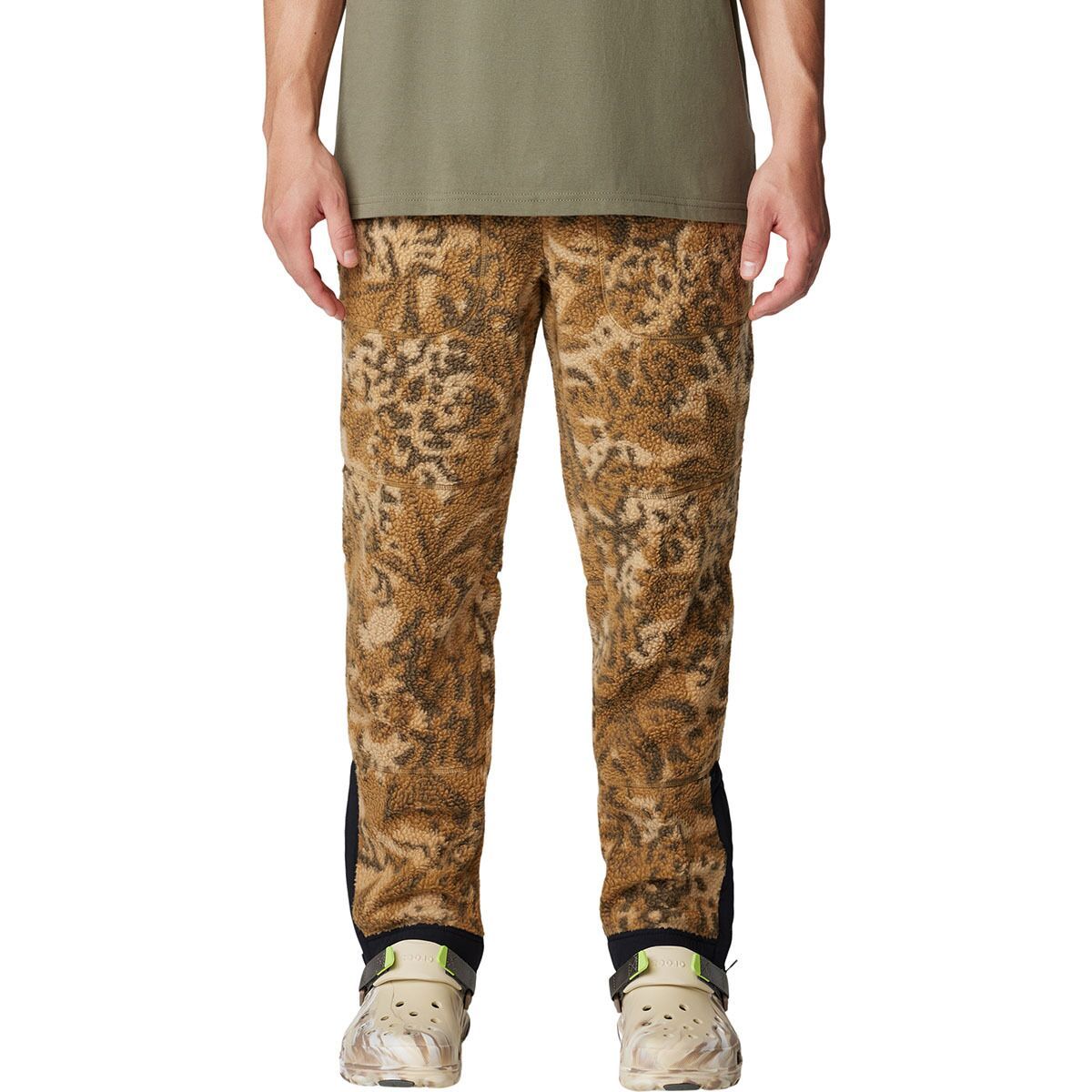 Image of Mountain Hardwear HiCamp Fleece Jogger - Men's Corozo Nut Forests Floor Print, M/Reg