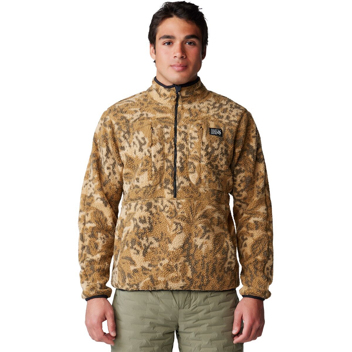 Mountain Hardwear HiCamp Fleece Printed Pullover - Men's Corozo Nut Forests Floor Print, XL