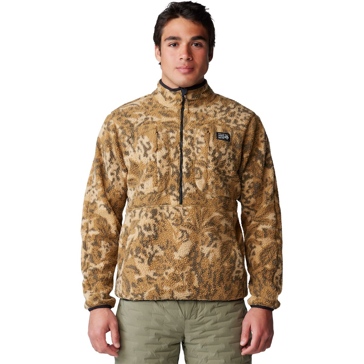 Mountain Hardwear HiCamp Fleece Printed Pullover - Men's Corozo Nut Forests Floor Print, XL