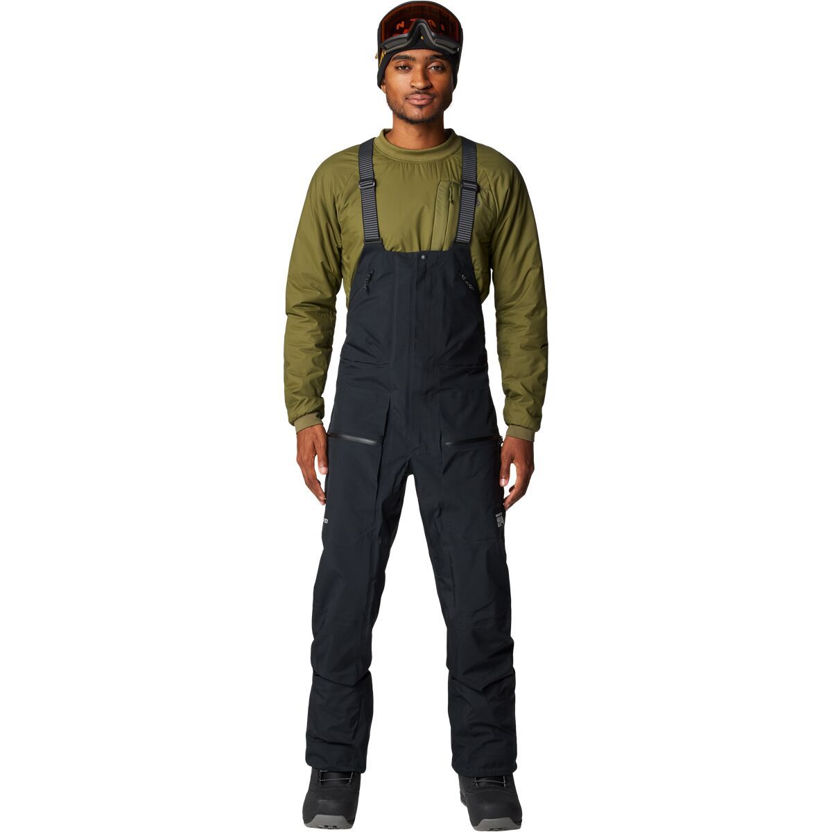 Image of Mountain Hardwear High Exposure GORE-TEX C-Knit Bib Pant - Men's Black, L/Reg