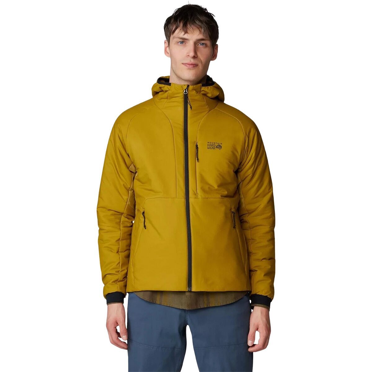 Image of Mountain Hardwear Kor Stasis Hooded Jacket - Men's Dark Bolt, L