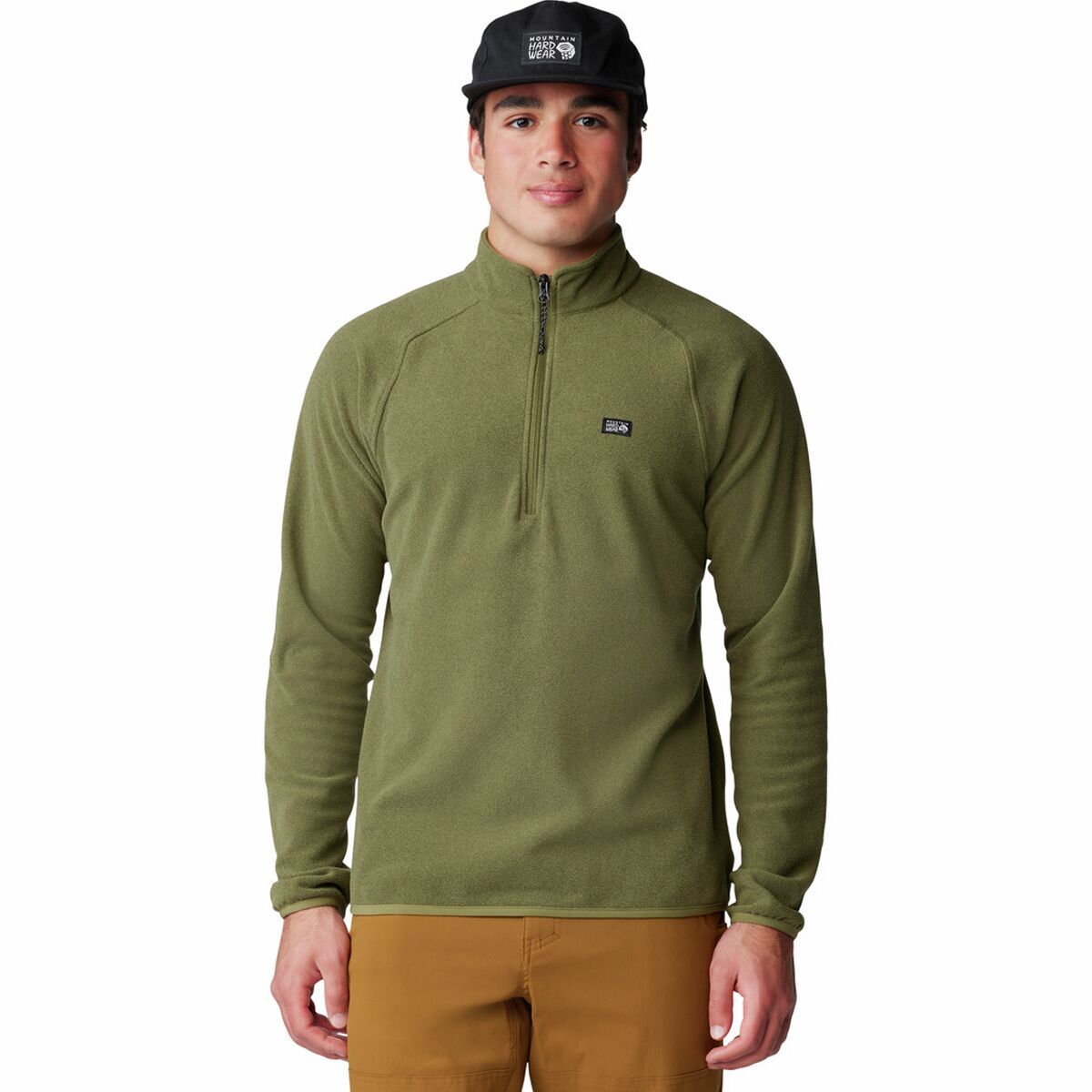 Image of Mountain Hardwear Microchill 1/4-Zip Pullover - Men's Combat Green Heather, XL