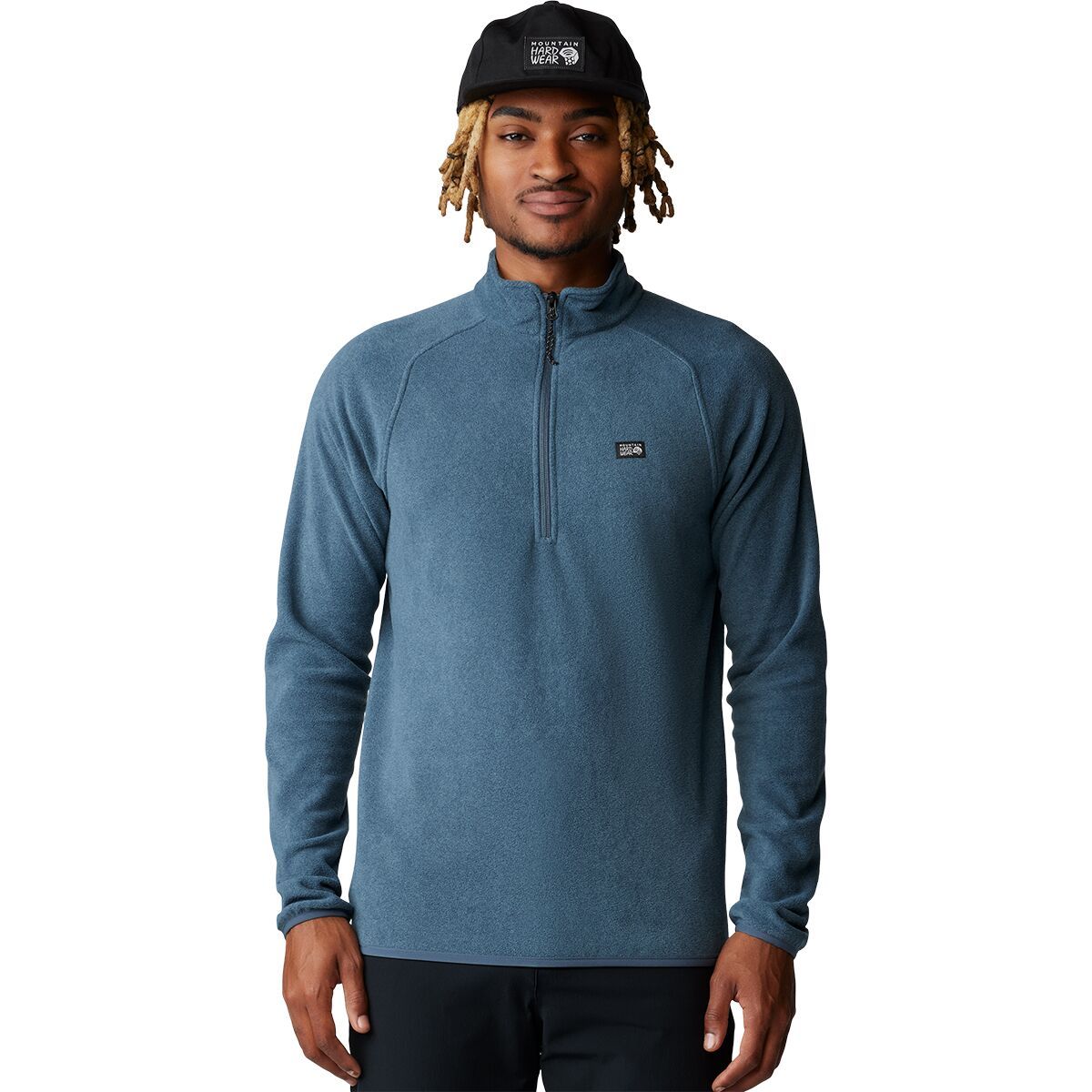 Image of Mountain Hardwear Microchill 1/4-Zip Pullover - Men's Montauk Blue Heather, XXL