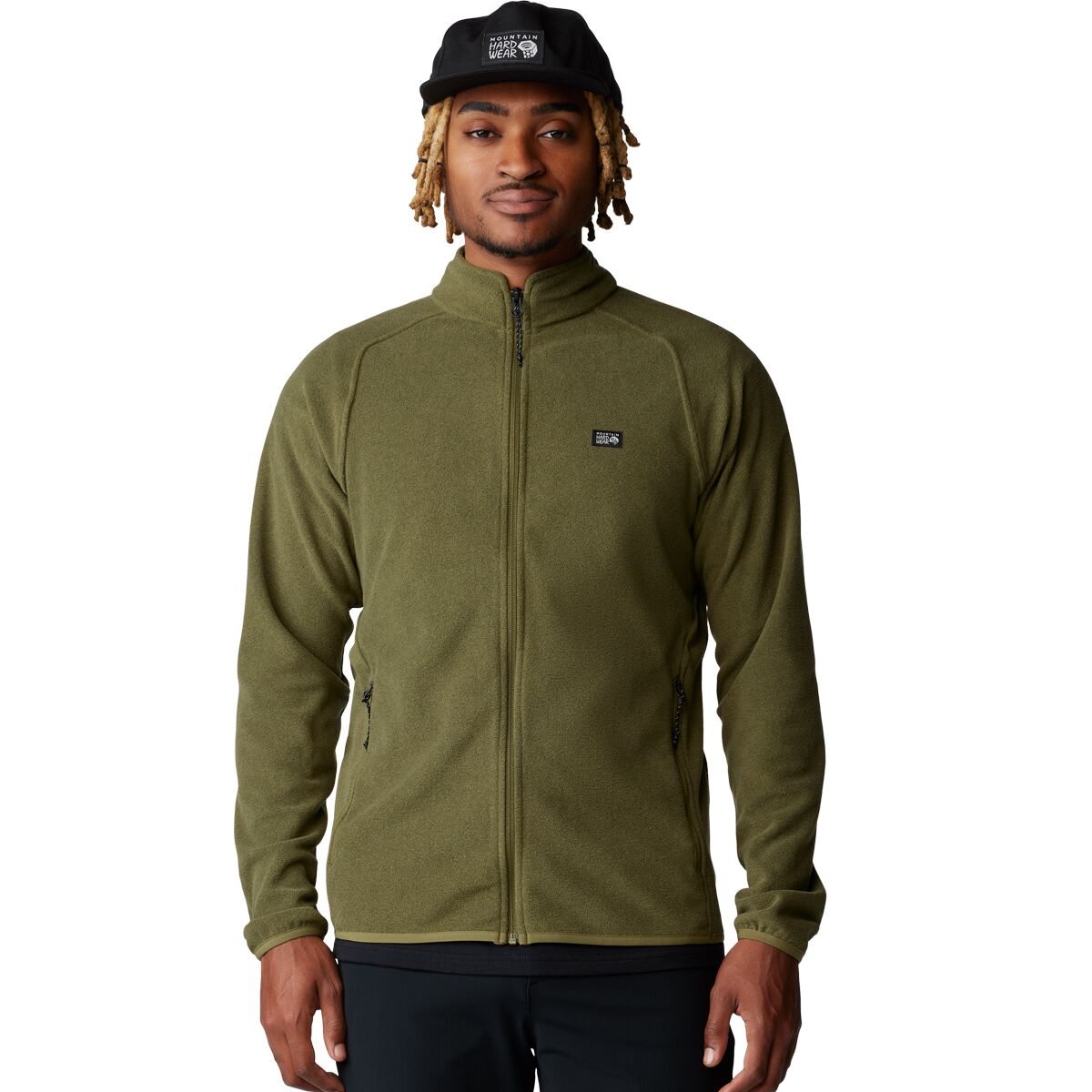 Image of Mountain Hardwear Microchill Full-Zip Jacket - Men's Combat Green Heather, L