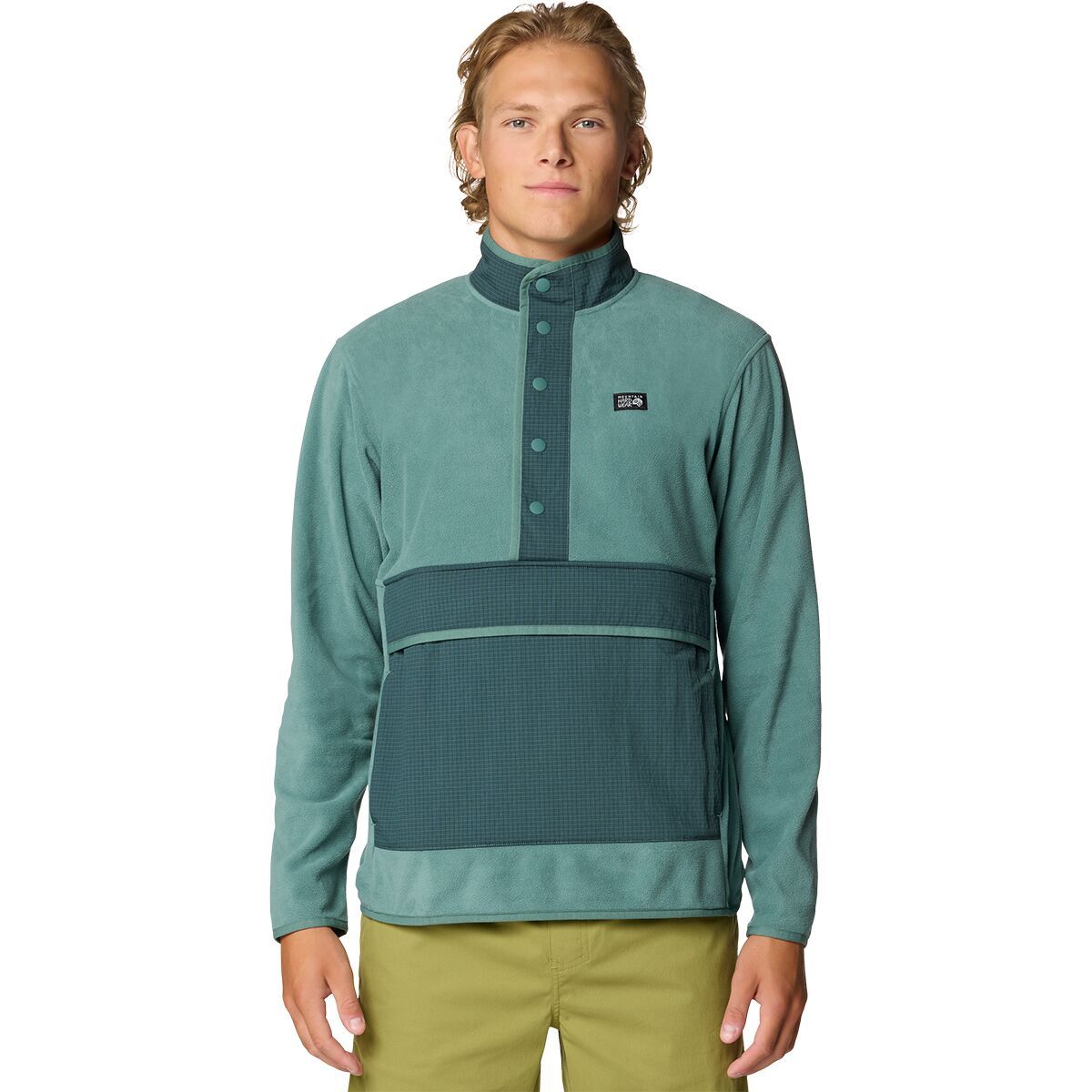 Image of Mountain Hardwear Microchill Snap Pullover - Men's Blue Pine, M