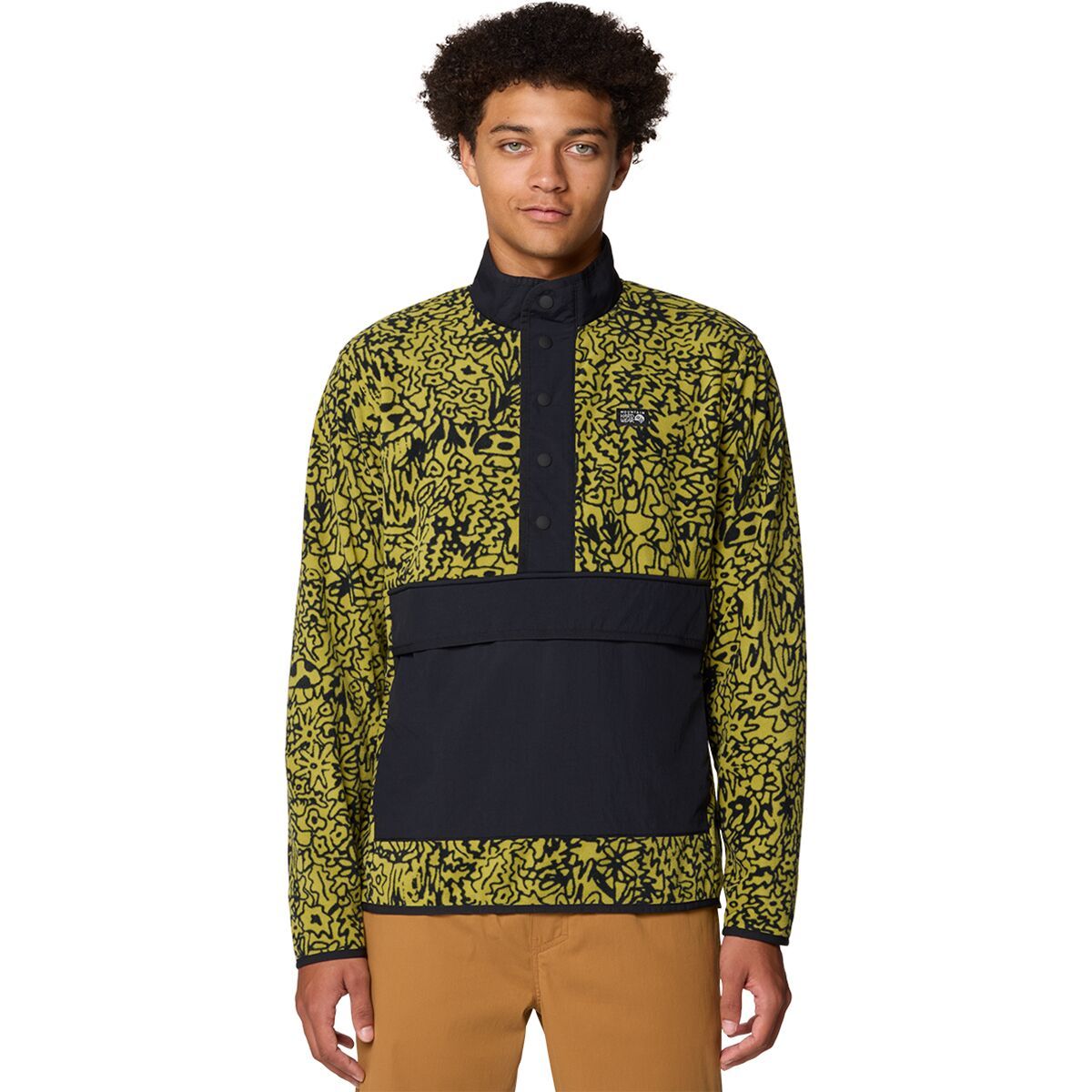 Image of Mountain Hardwear Microchill Snap Pullover - Men's Moon Moss Forager Xl Print, L