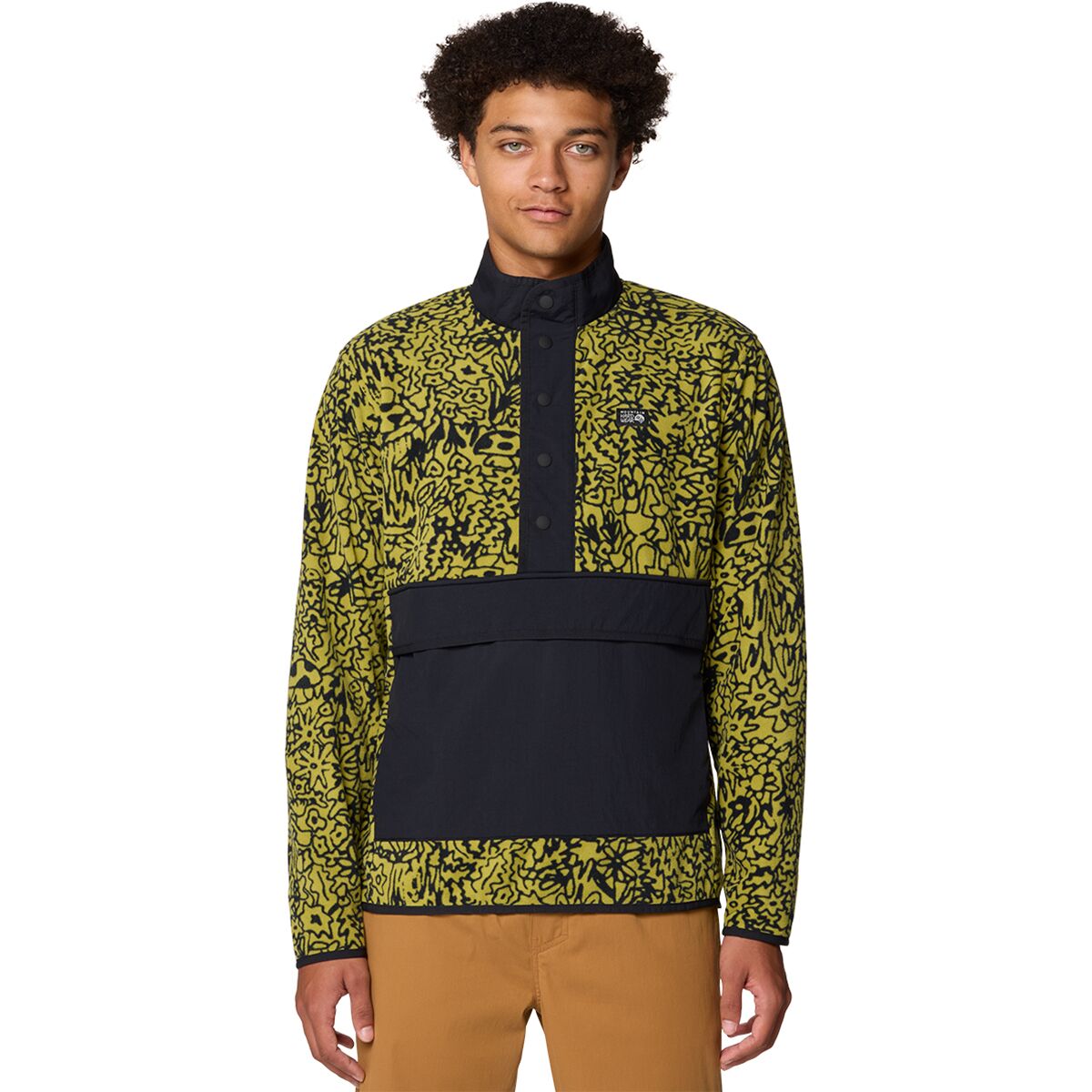 Image of Mountain Hardwear Microchill Snap Pullover - Men's Moon Moss Forager Xl Print, M