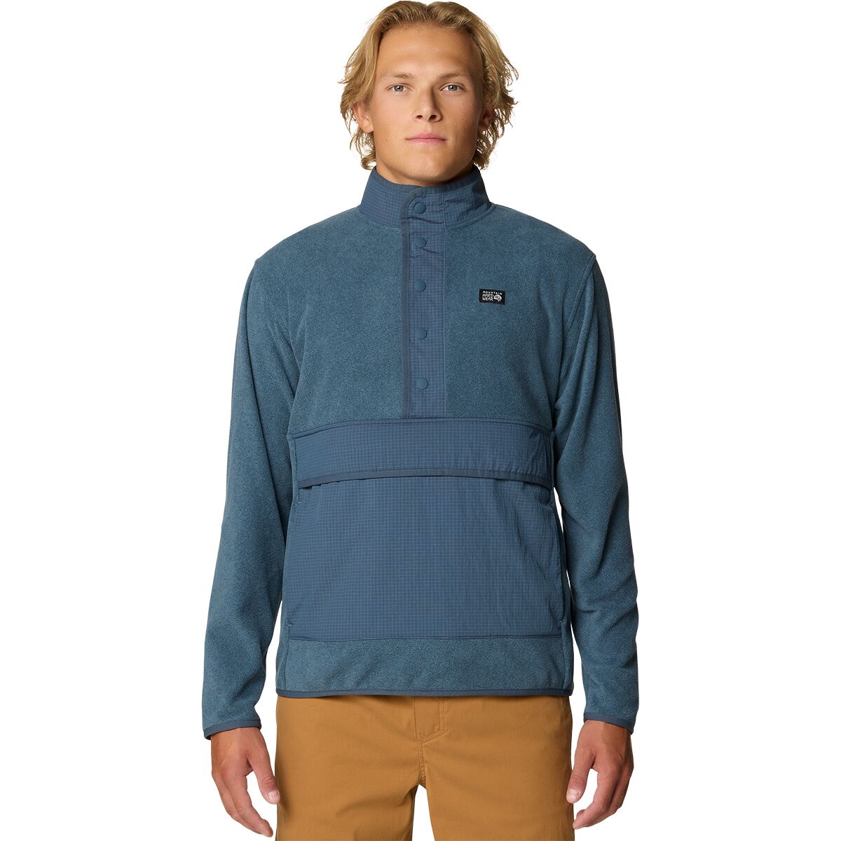 Image of Mountain Hardwear Microchill Snap Pullover - Men's Moon Blue Heather, L